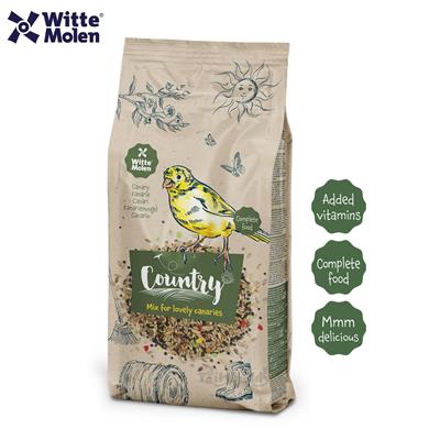 (EXP:26/03/2023) COUNTRY Canary อาหารนกธัญพืชผสม สำหรับนกคีรีบูน (600g), Witte Molen